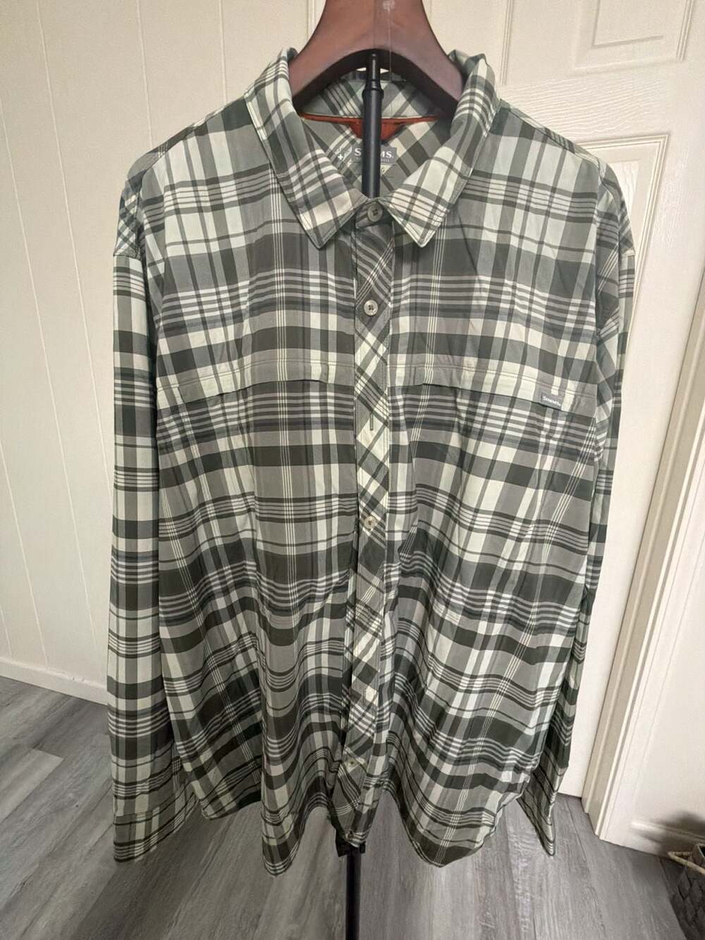 Simms Fishing Products Plaid Long Sleeve Button Down Shirt 2XL